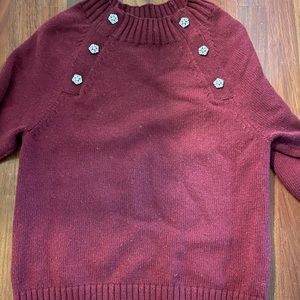 J crew jeweled button sweater size med